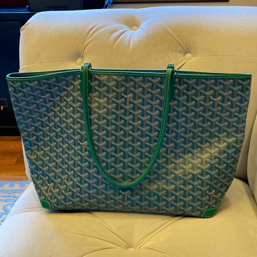 Goyard Artois MM handbag in green